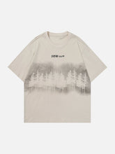 T-Shirt mit Wald-Tintenstrahldruck